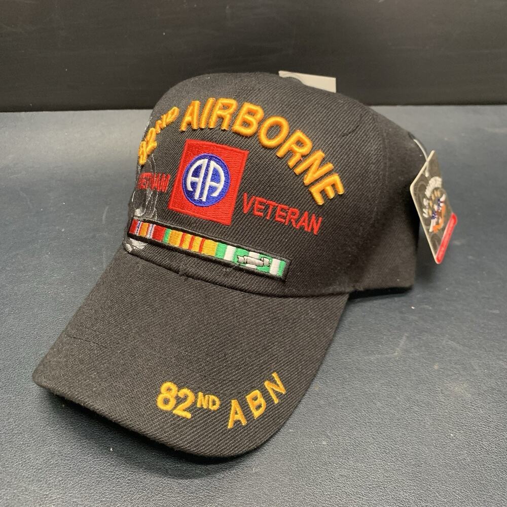 82nd Airborne Hat Vietnam Veteran ABN, U.S. Warriors Adjustable Embroidered
